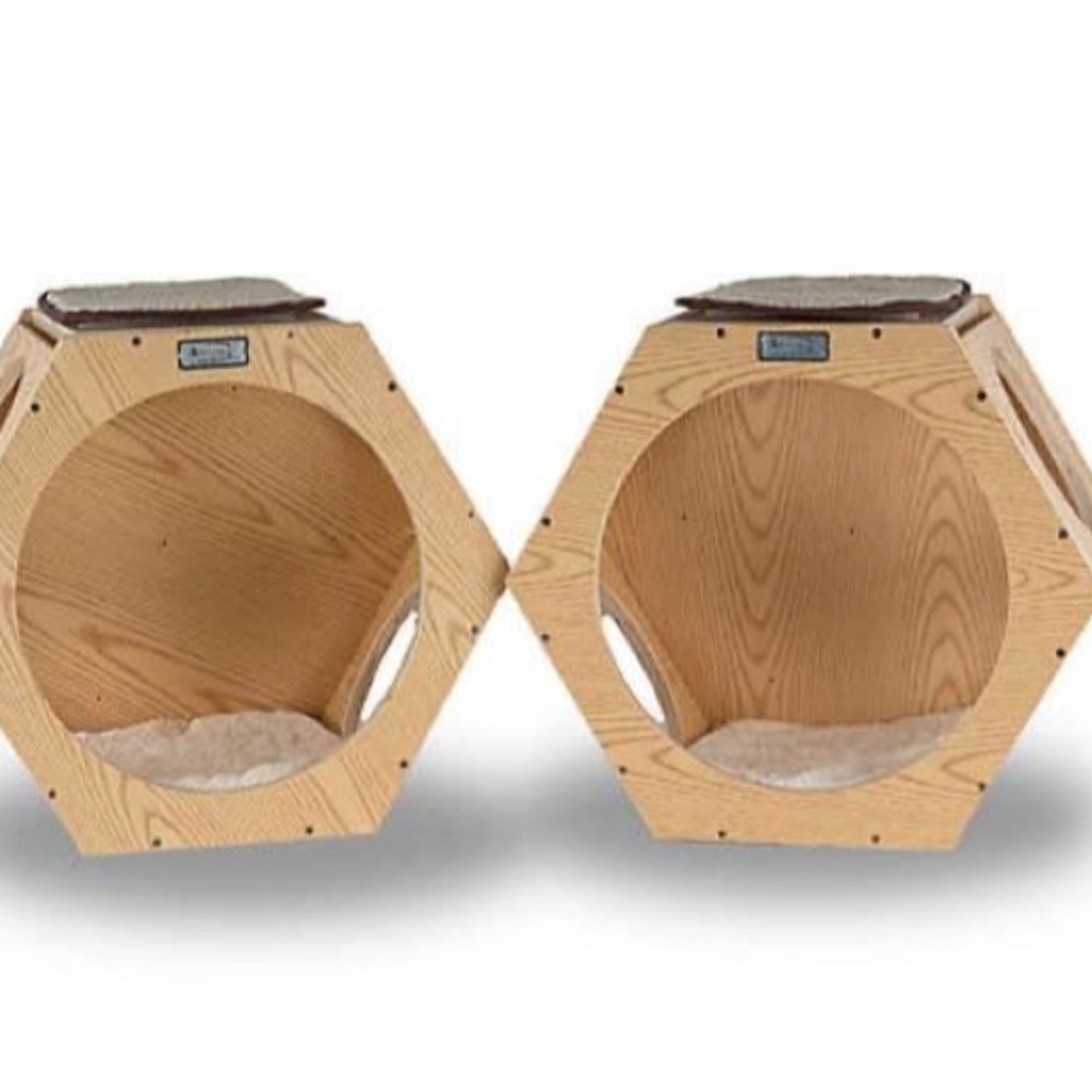 Armarkat Real Wood Wall Series Set of 2 Natural Wood Wall Tree Additions,Natural